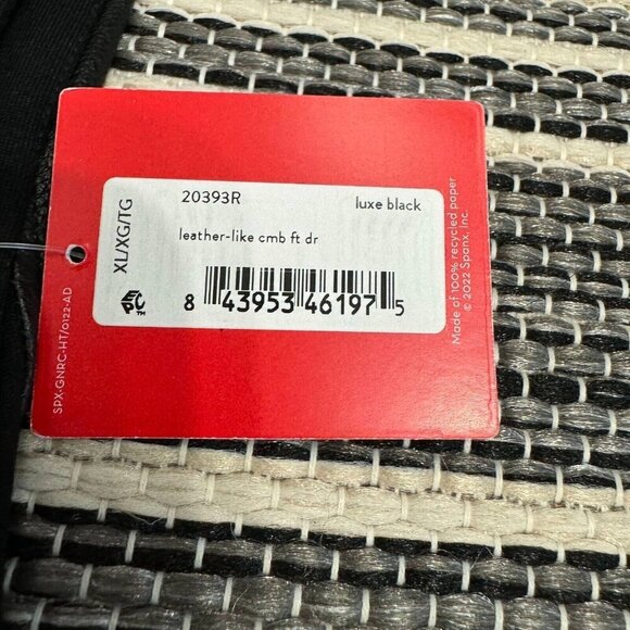 Spanx Women Leather-Like Combo Fitted Dress Sleeveless Luxe Black Size XL - Picture 7 of 14